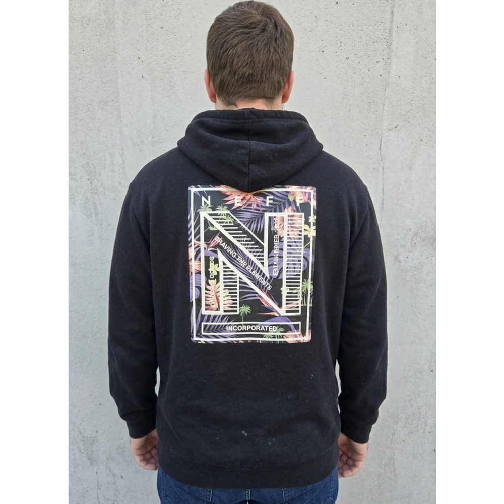 Neff Mens Braving the Elements Tropical Graphic Hoodie Size M